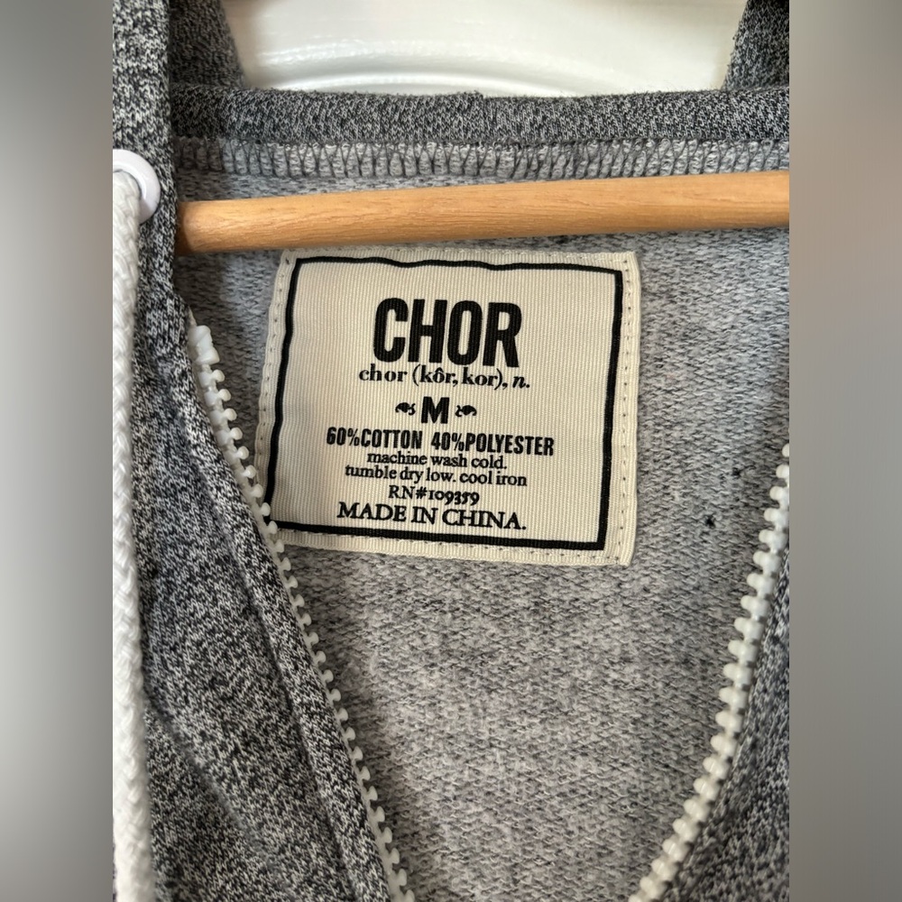 CHOR Mens Zip Up Hoodie - size M - excellent condition! - Picture 7 of 7